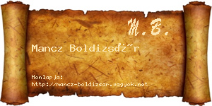 Mancz Boldizsár névjegykártya